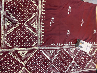 Hand embroidrey kantha saree