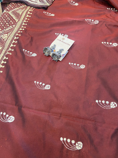 Hand embroidrey kantha saree