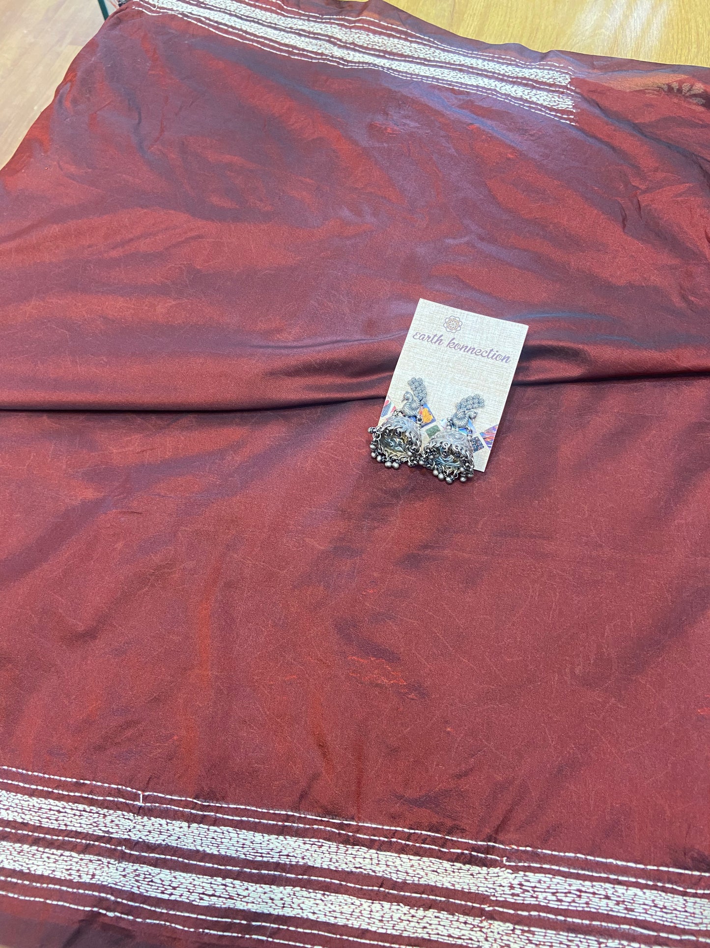 Hand embroidrey kantha saree