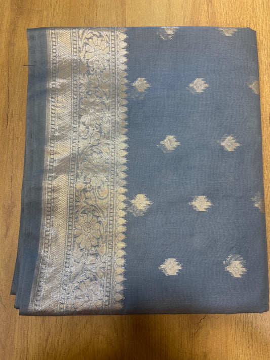 Blended chiffon banarasi saree