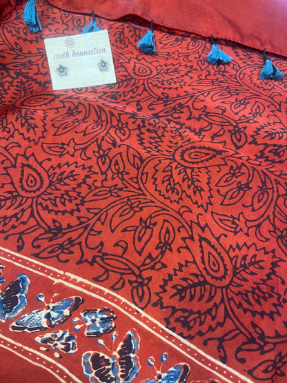 Pure Modal Ajrak Silk Saree