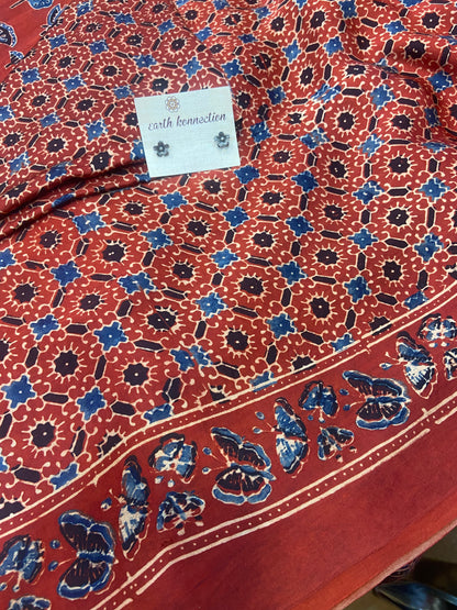 Pure Modal Ajrak Silk Saree