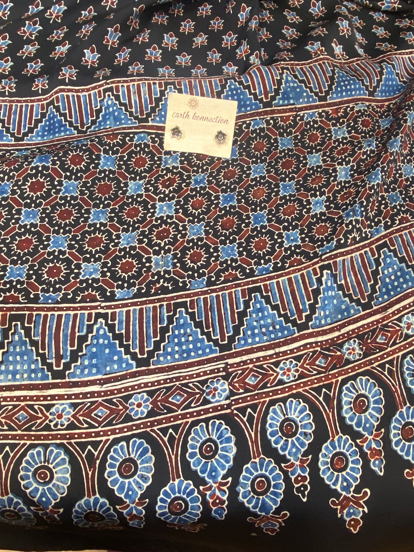 Pure Modal Ajrak Silk Saree