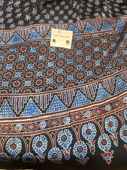 Pure Modal Ajrak Silk Saree