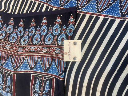 Pure Modal Ajrak Silk Saree