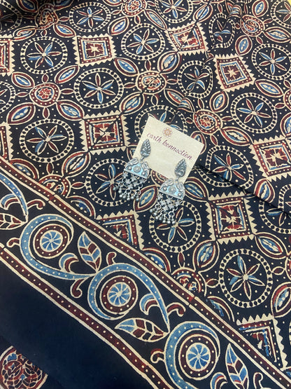 Cotton Modal Ajrak Silk Saree