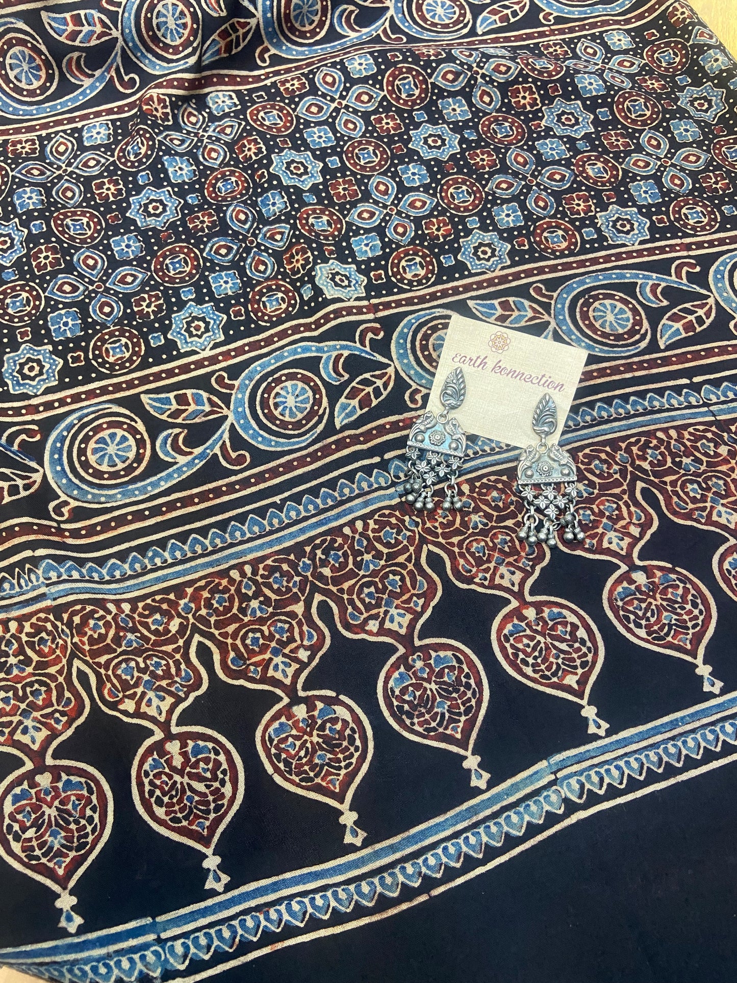 Cotton Modal Ajrak Silk Saree