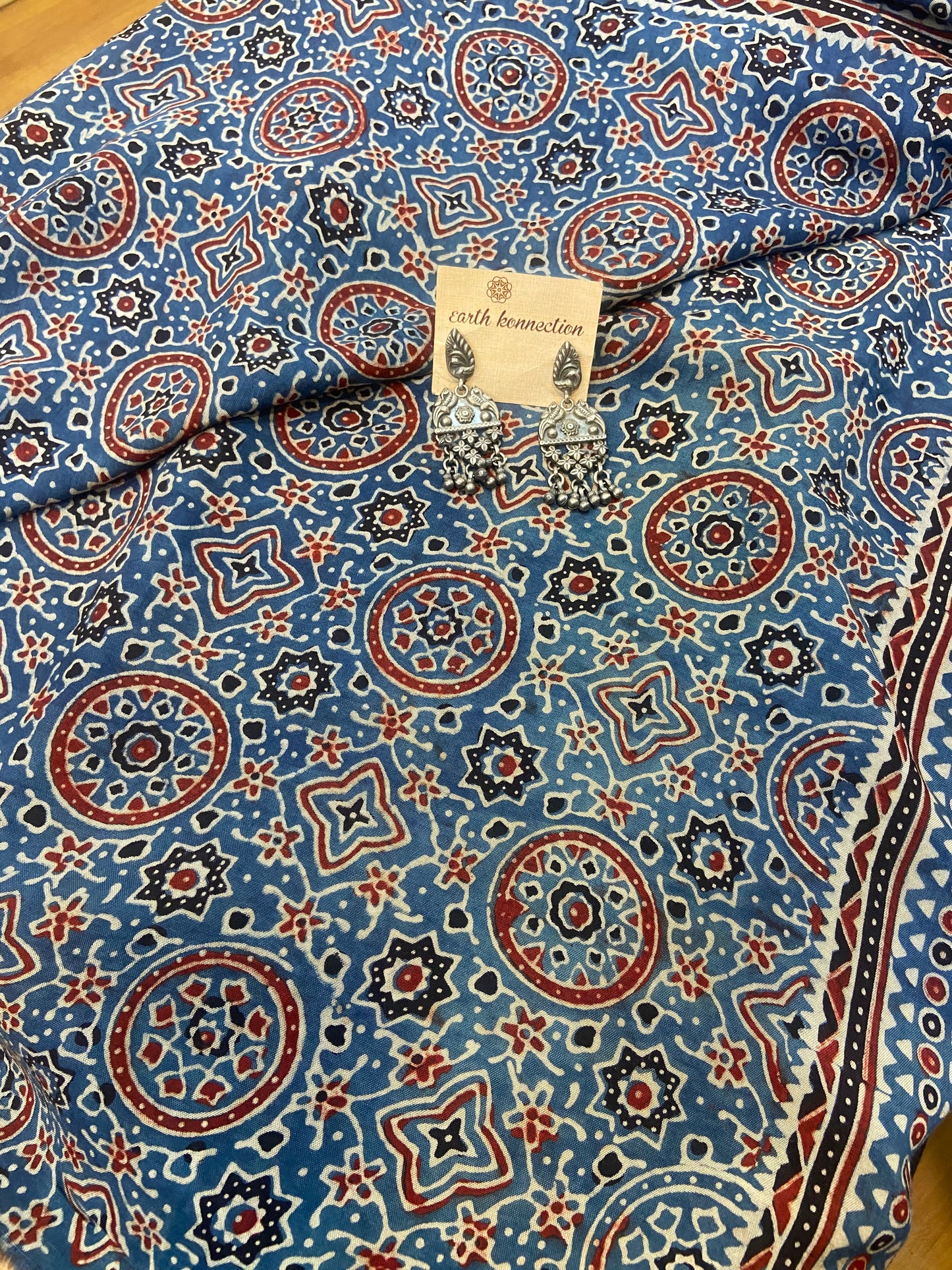 Cotton Modal Ajrak Silk Saree