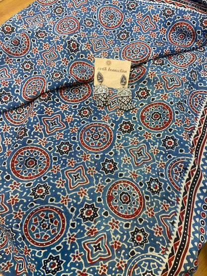 Cotton Modal Ajrak Silk Saree