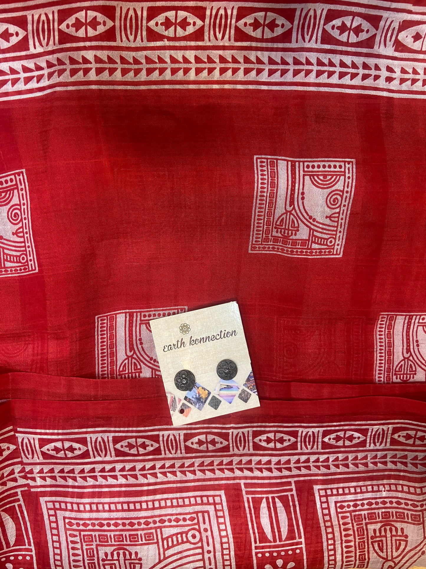 Warli printed silk saree
