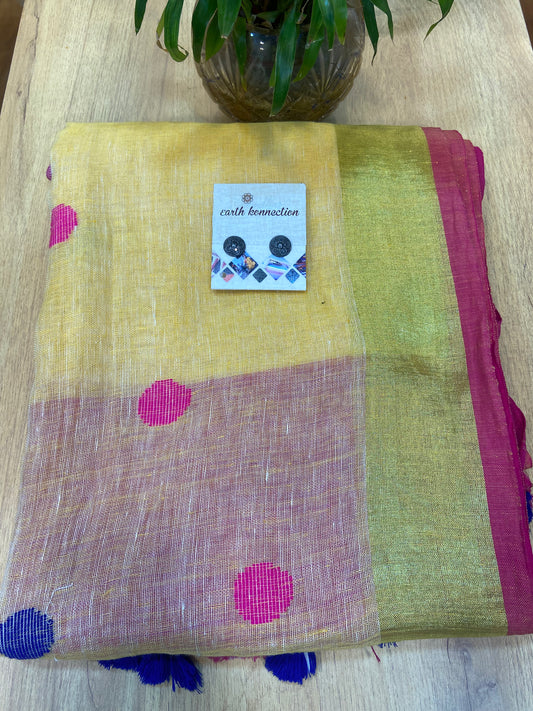Linen silk saree