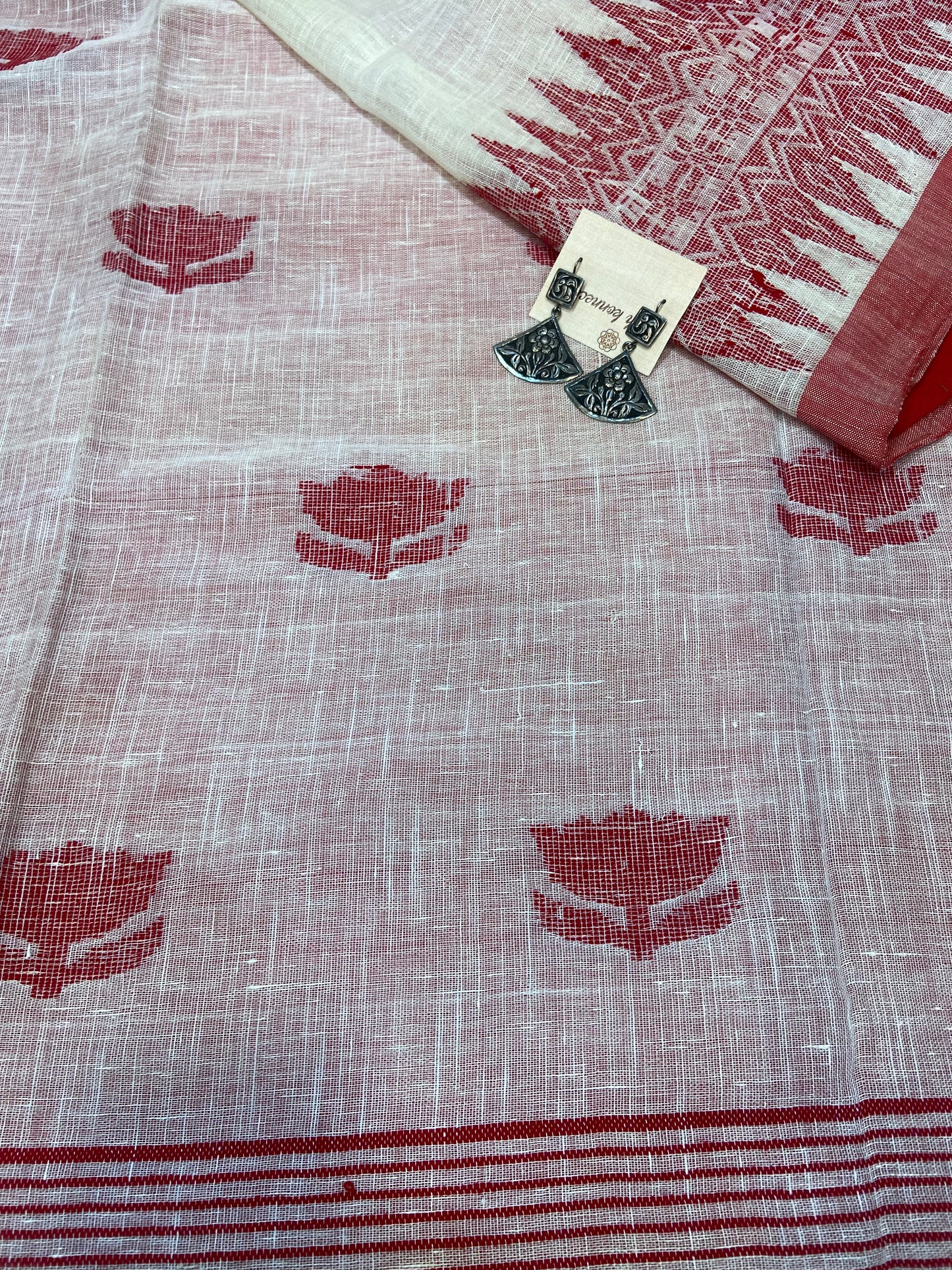 Linen cotton saree