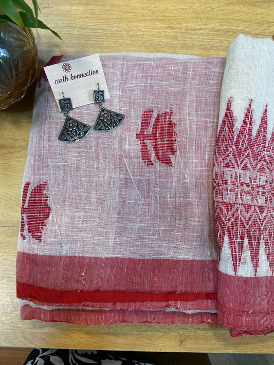 Linen cotton saree