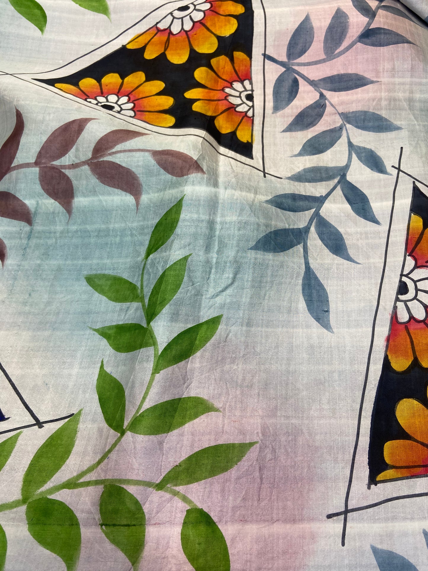 Hand painted Silk saree