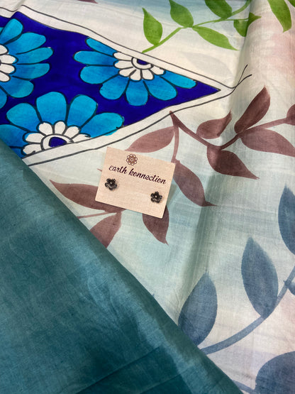 Hand painted Silk saree