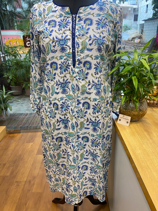 Block print kurta
