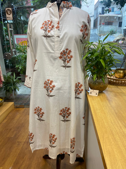 Block print kurta