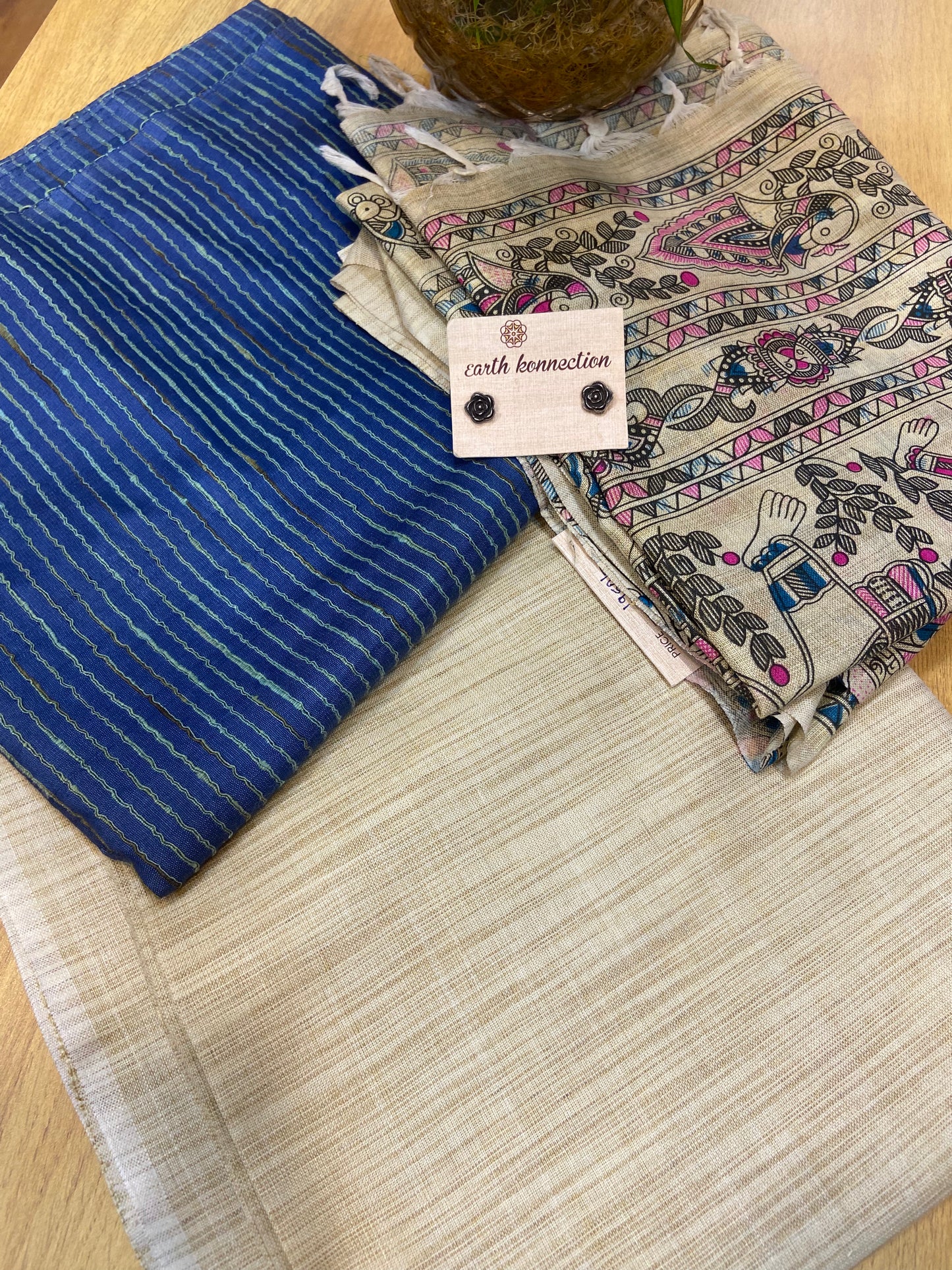 Tussar Madhubani suit set