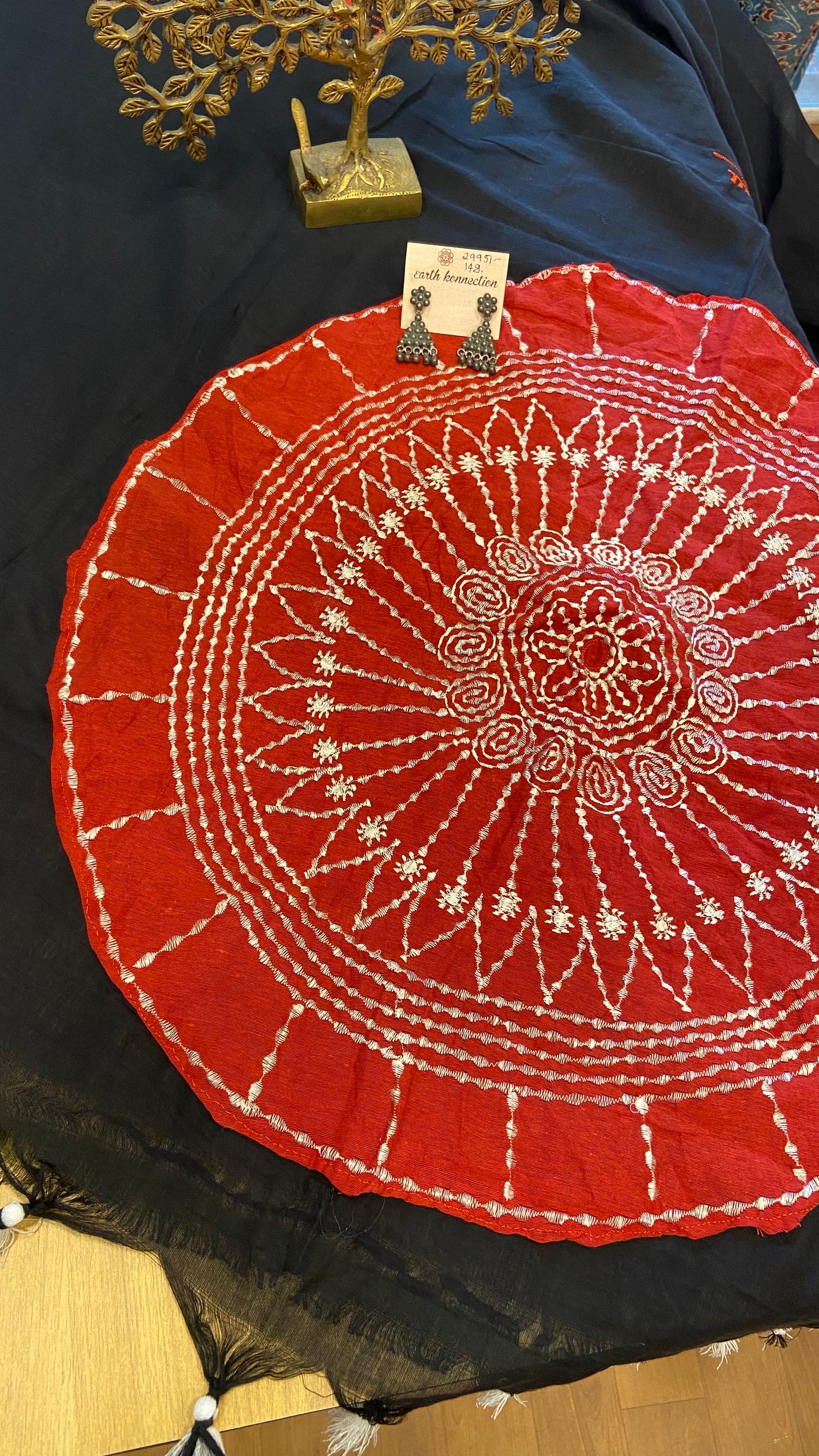 Applique cotton saree