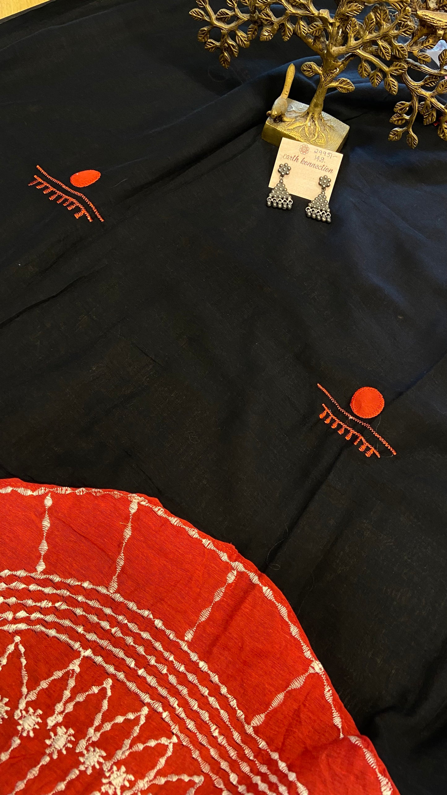 Applique cotton saree