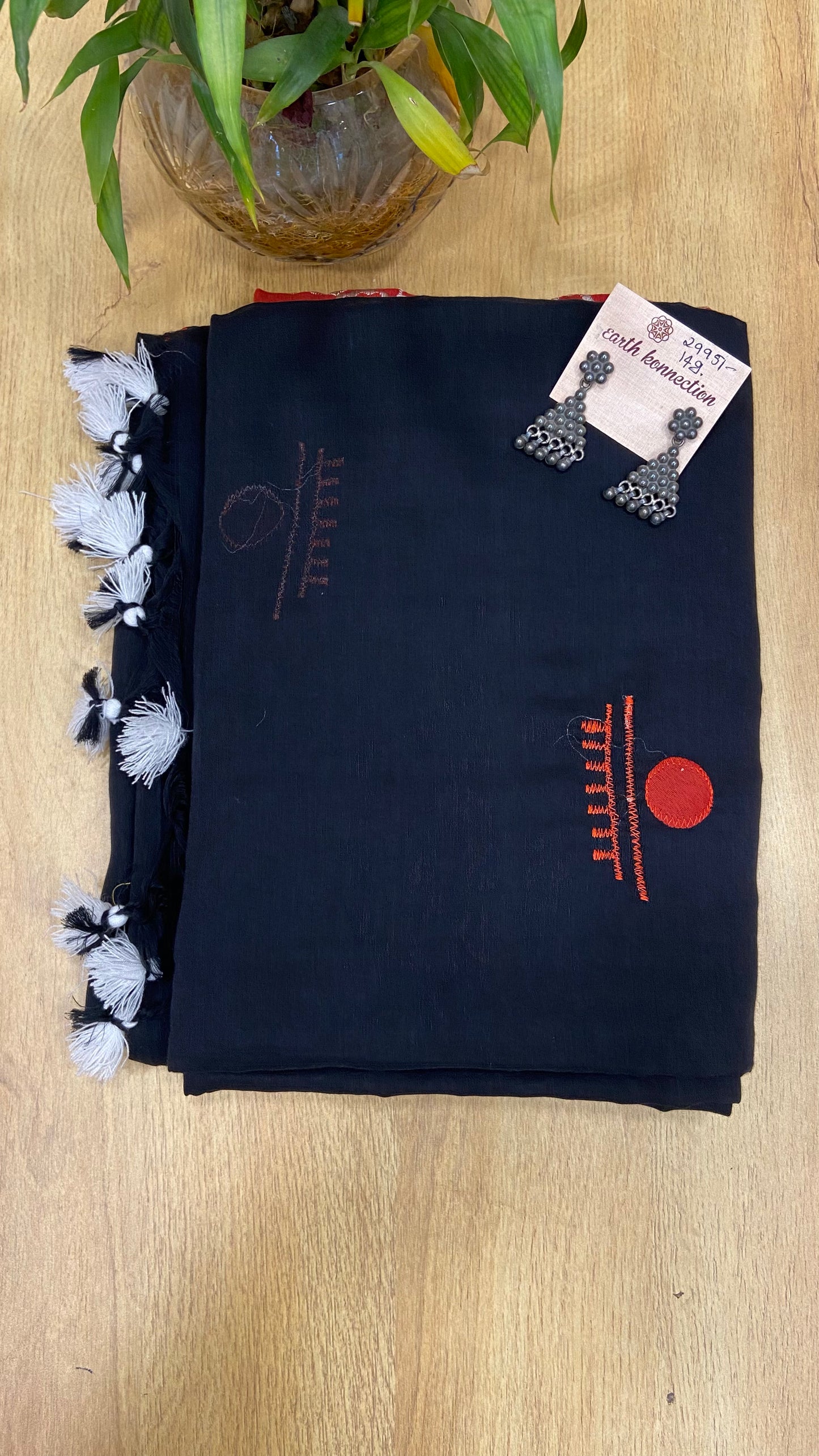 Applique cotton saree