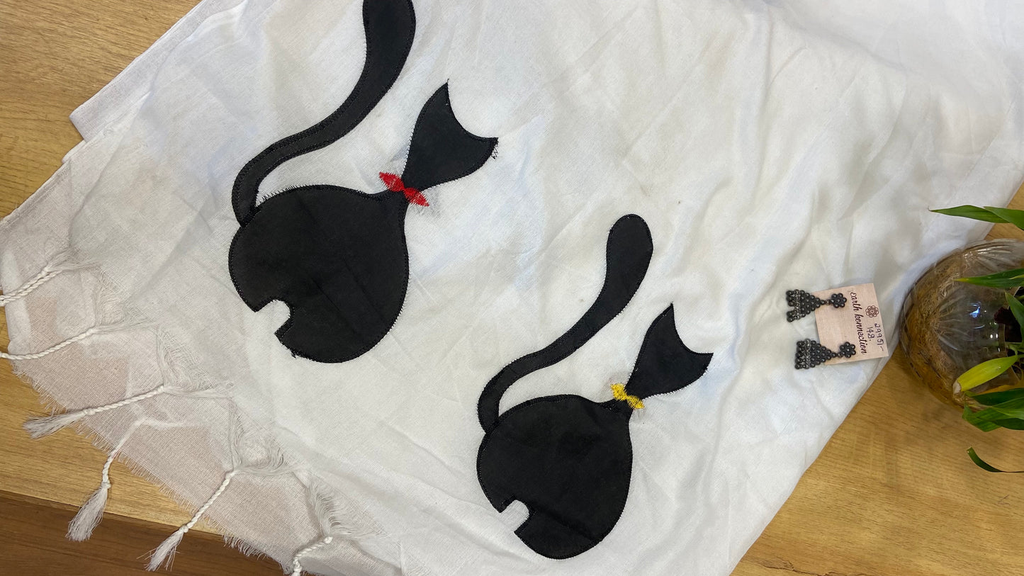 Applique cotton saree