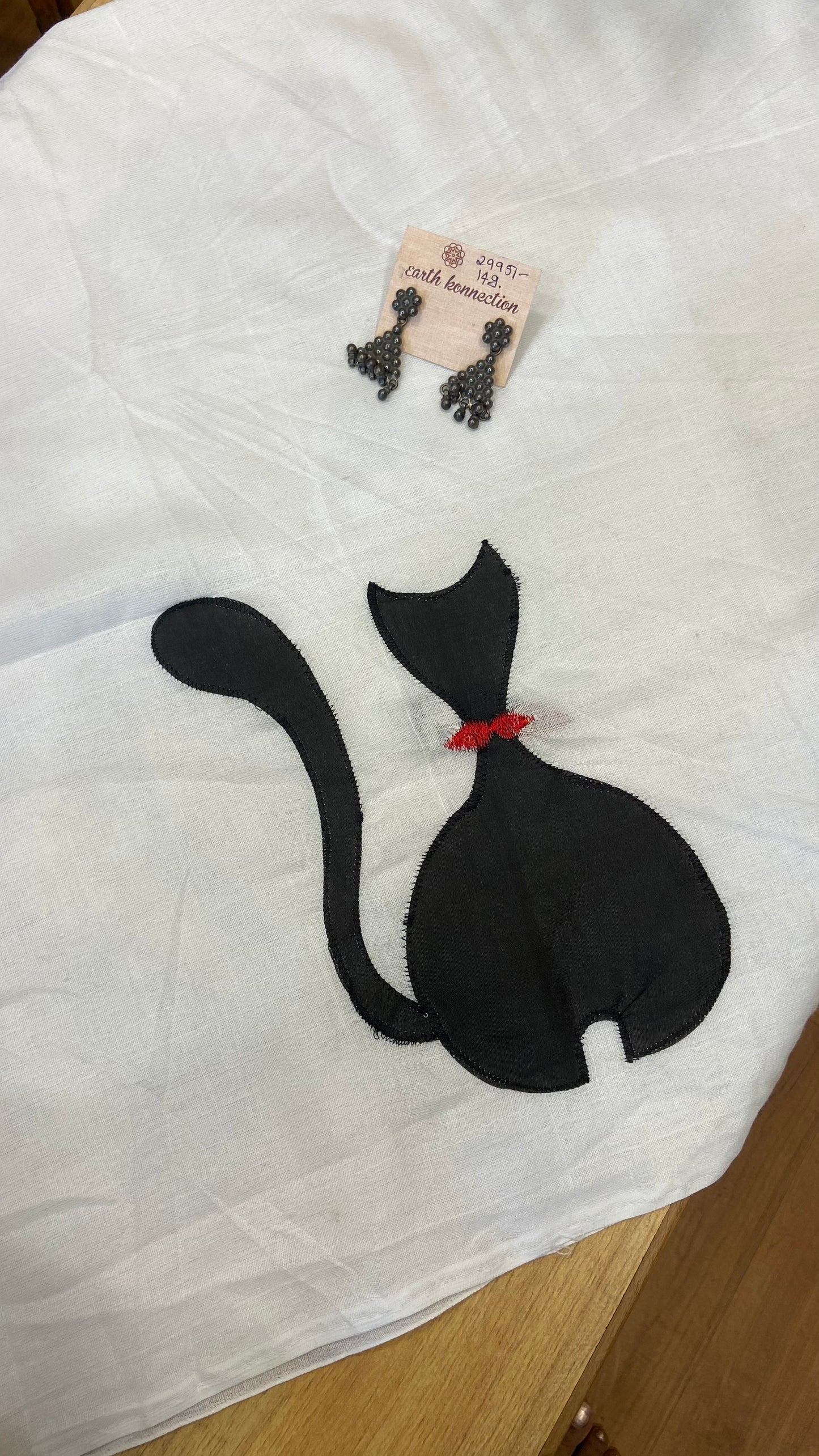 Applique cotton saree