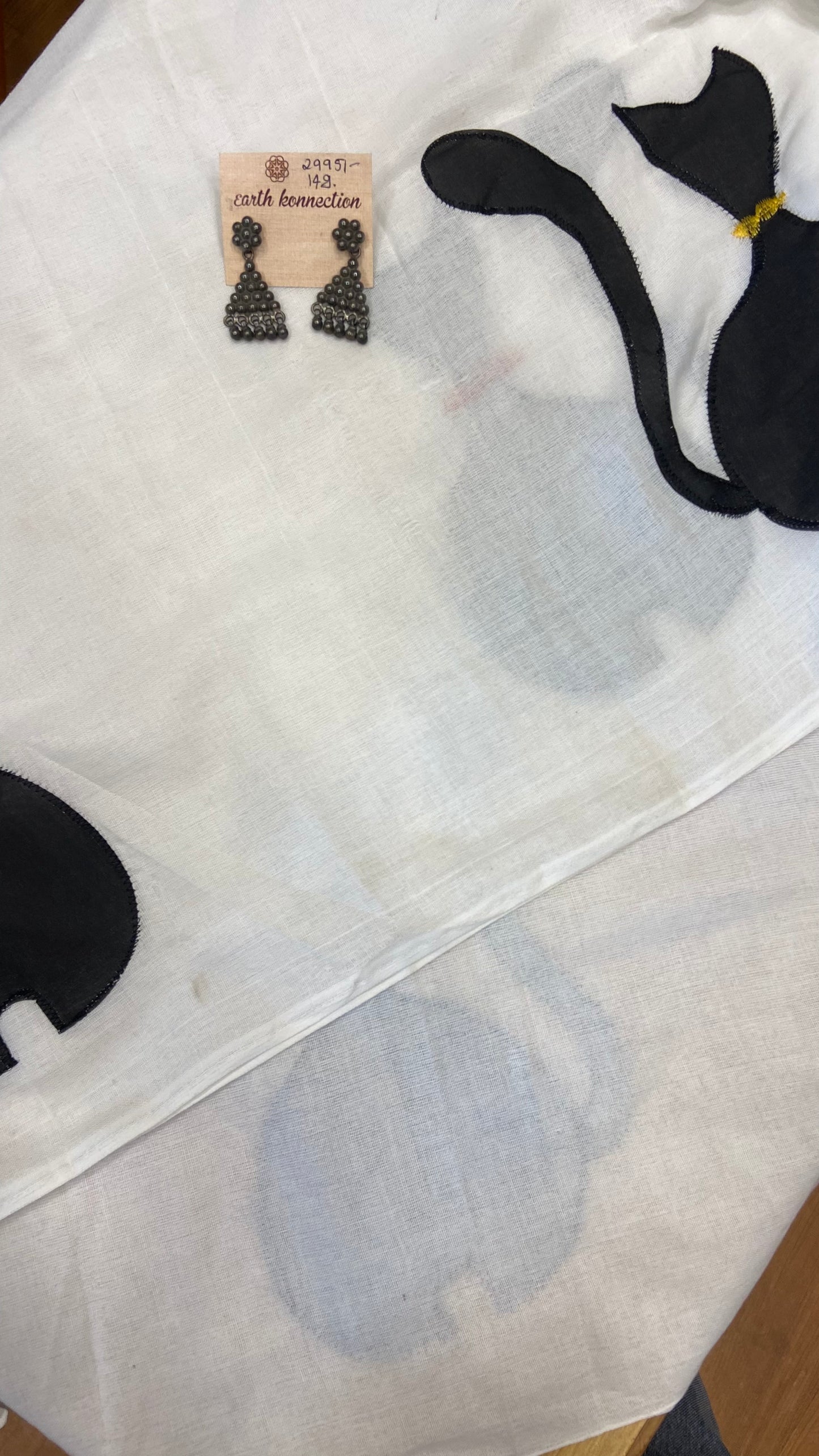 Applique cotton saree