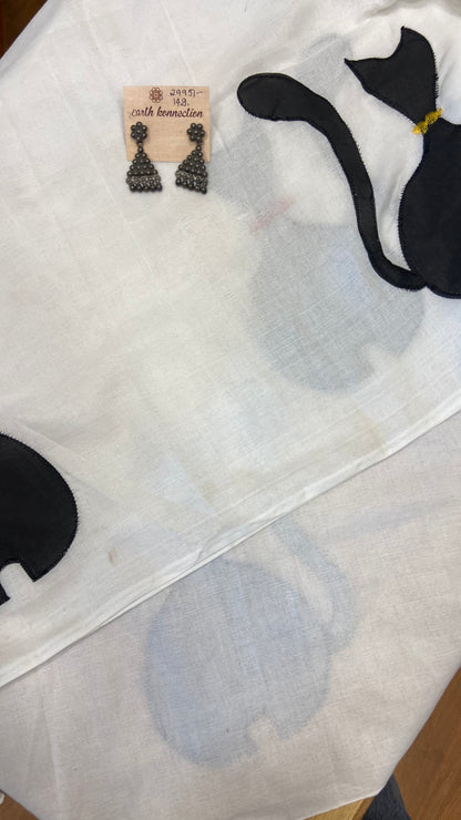 Applique cotton saree