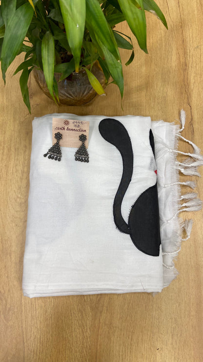 Applique cotton saree