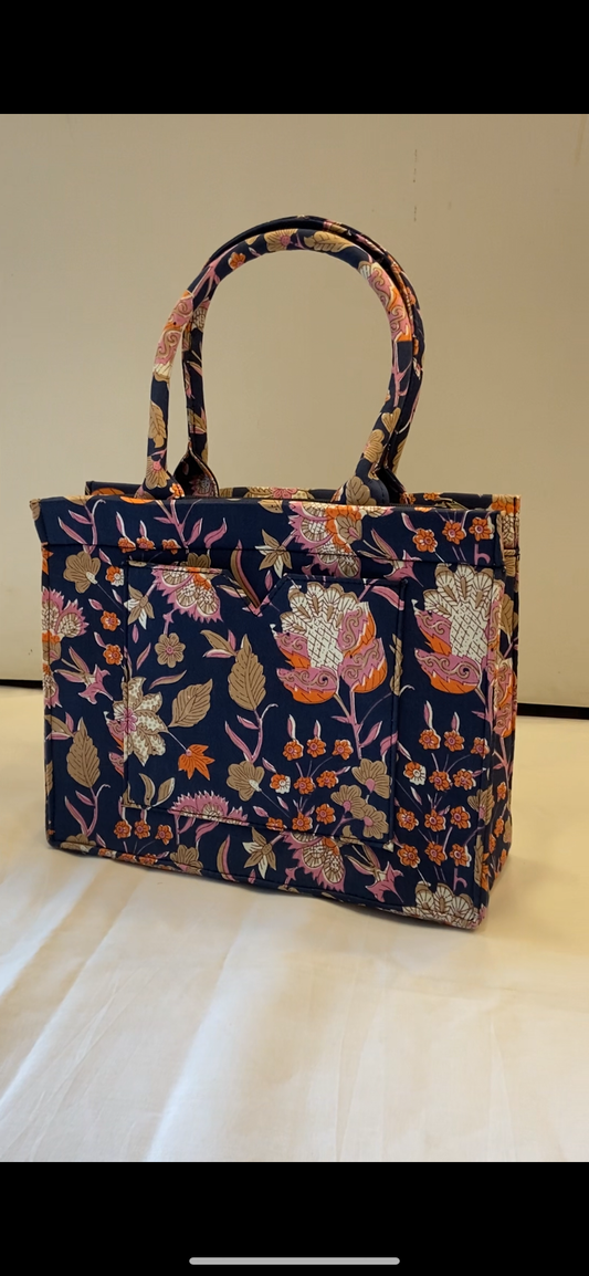 Hand Block Printed Hand Bag