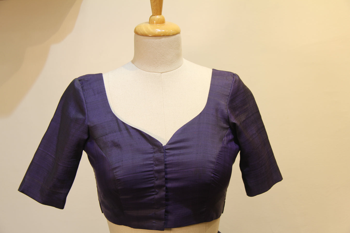 Pure silk Blue princess padded blouse