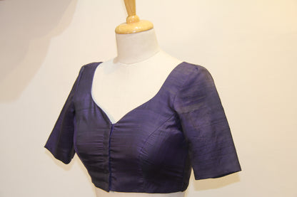 Pure silk Blue princess padded blouse