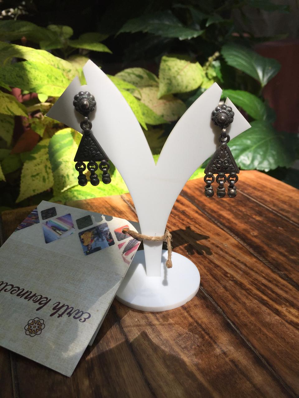 Silver Hanging Tribal Earring (92.5 Silver)