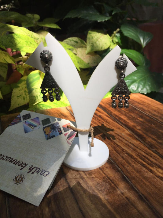 Silver Hanging Tribal Earring (92.5 Silver)