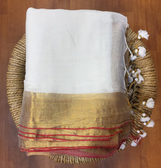 Malmal Cotton Zari Designer Saree