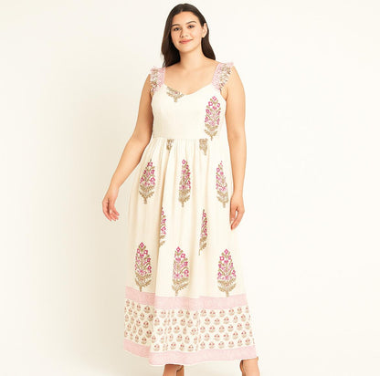 block printed cotton dress