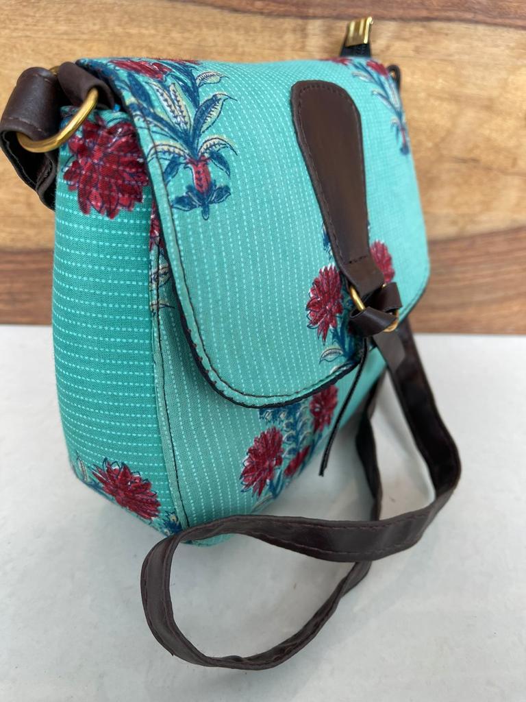 Hand Block printed sling bag