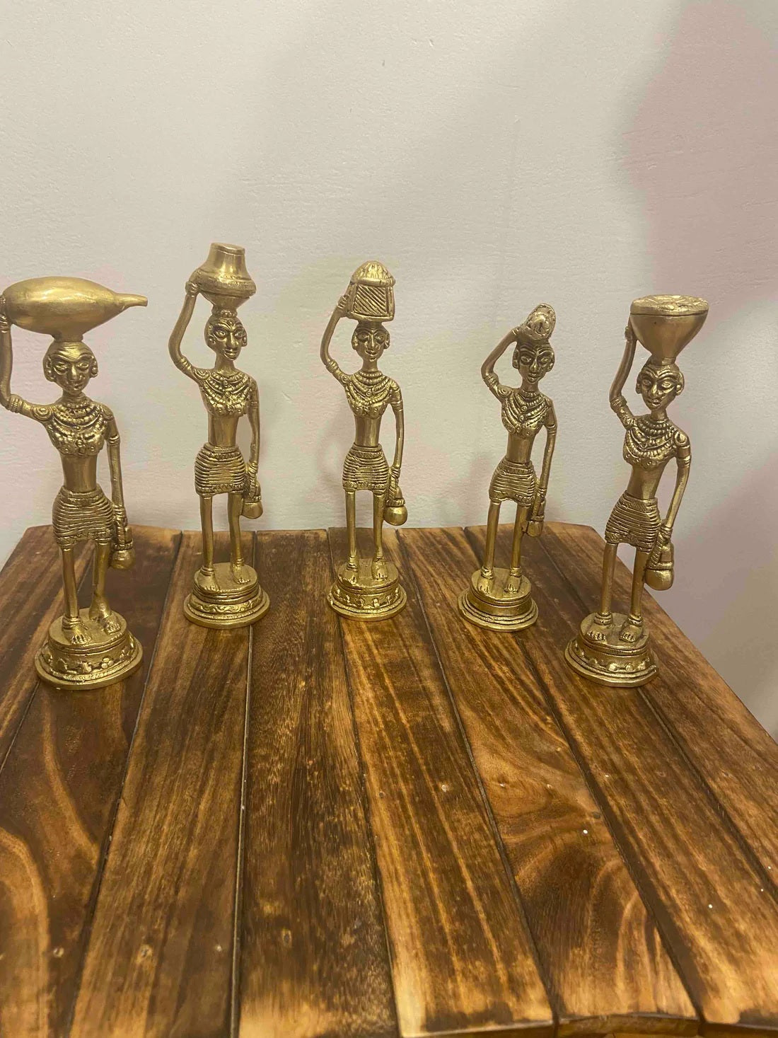 Antique Brass Five Figurine Decorative Item – Earth Konnection
