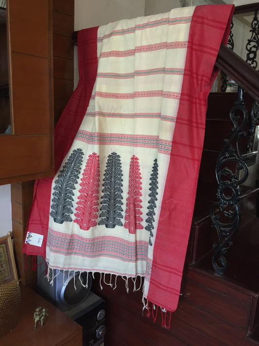Khadi cotton allover handwoven design Saree