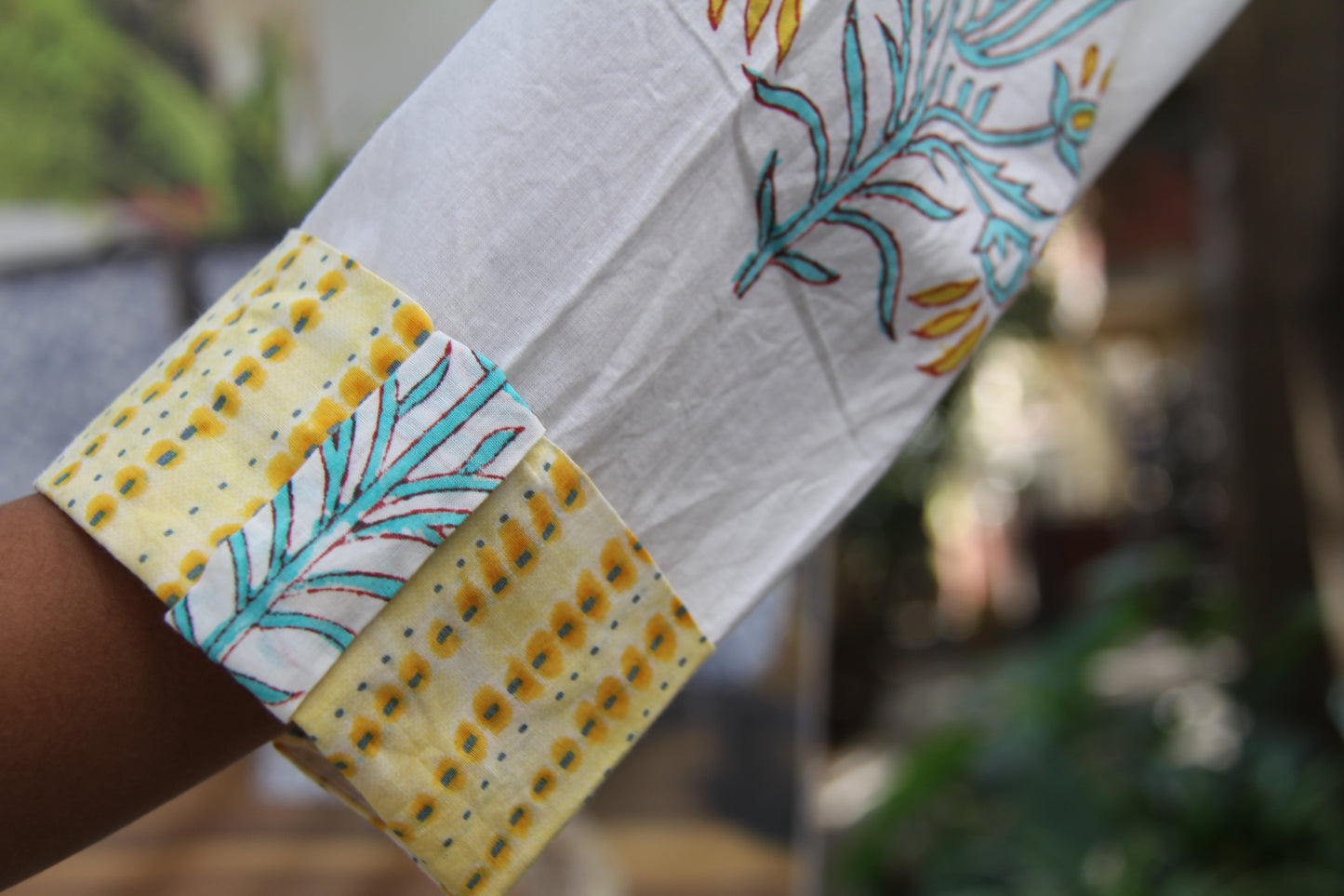 Pure malmal cotton handblock printed A-line kurta