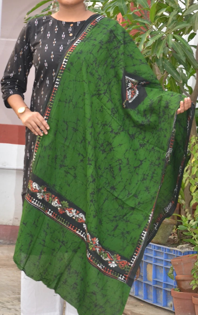 Kantha Cotton Batik Dupatta